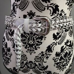 Vegan Leather and Metal Braided Belt